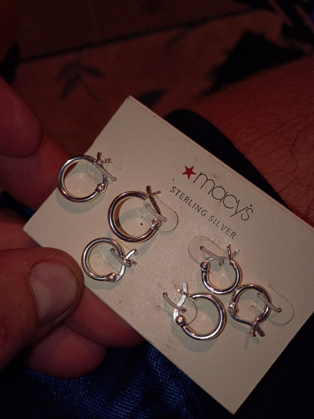 Sterling Silver Hoop Earrings Set - Silver